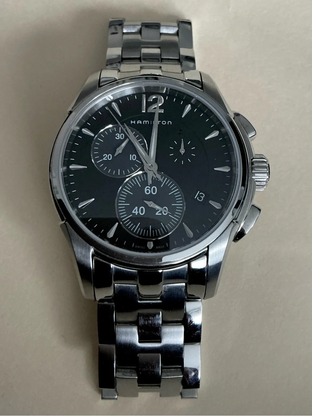 BIG and BEAUTIFUL Hamilton Men's Silver Stainless Steel Watch 🔥